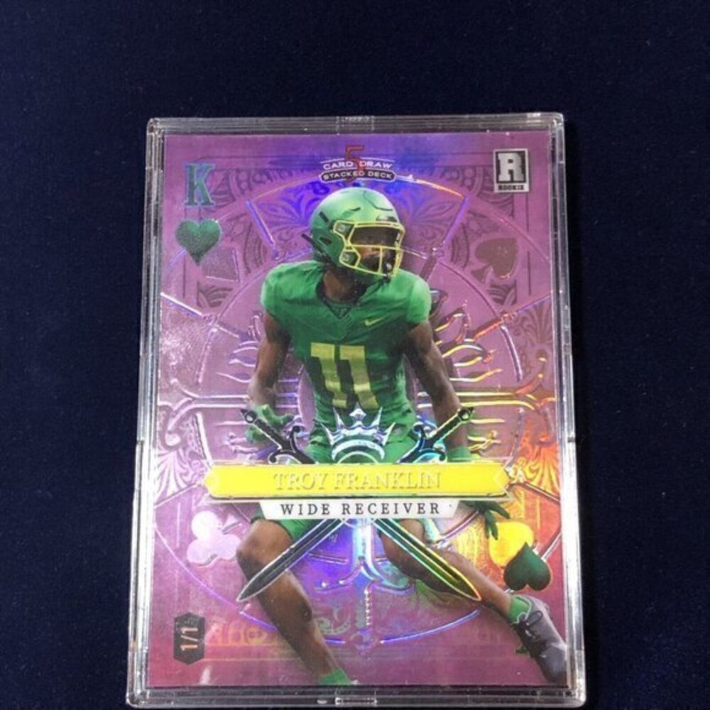 Rare Purple King Hearts 1/1 Rookie Card Troy Franklin 2023
